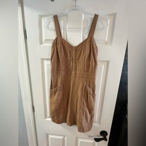 Japna Tan Buttoned Mini Dress
